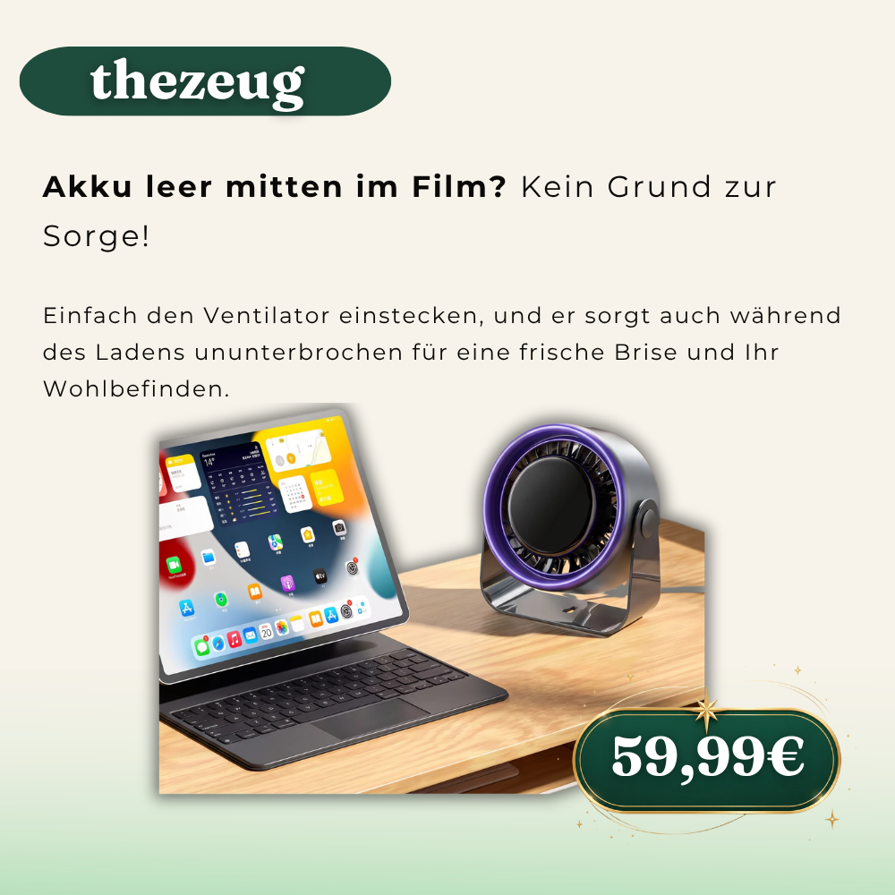 Kabelloser Tisch-Ventilator thezeug